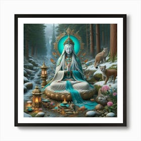 White Tara in the Forest Poster