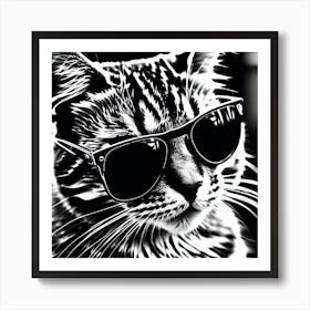 Cat In Sunglasses 10 Art Print