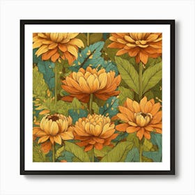 Chrysanthemums Art Print
