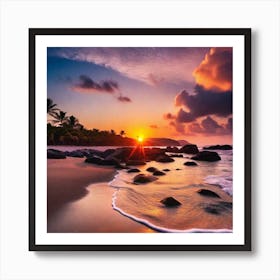 Sunset On The Beach 243 Art Print