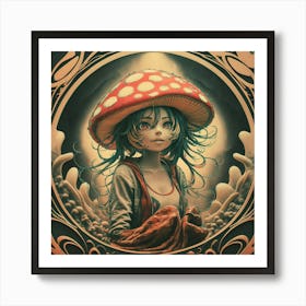 Mushroom Girl Art Print