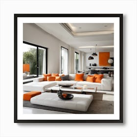 213912 Villa Living Room, Modern Minimalist Style, White Xl 1024 V1 0 1 Art Print