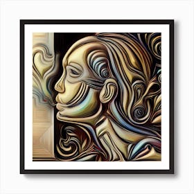 Abstract - Woman Smoking Art Print