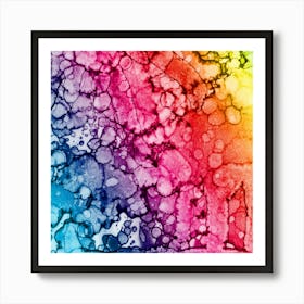 Abstraction Watercolor Rainbows Art Print