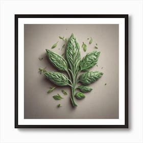 Leaf Of Basil Art Print