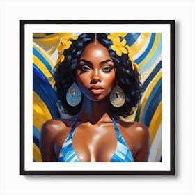 African Woman In Bikini Art Print