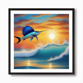 Sailfish At Sunset Art Print