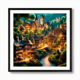 Fairytale Village 1 Art Print