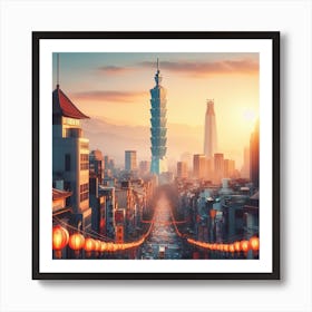 Taiwan Cityscape Art Print