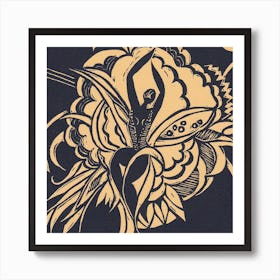 Flower Dancer Yellow Art Print