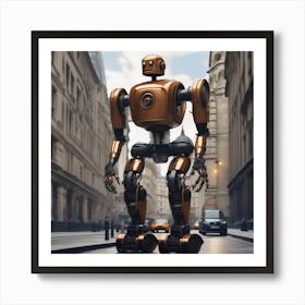 Robot In The City 102 Art Print
