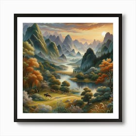 Chinese Landscape Art Print