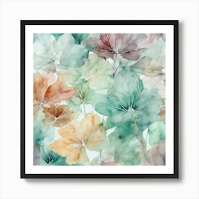 Watercolor Leaves Art Print