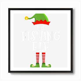 The Fishing Elf Funny Christmas Matching Family Pajama Art Print