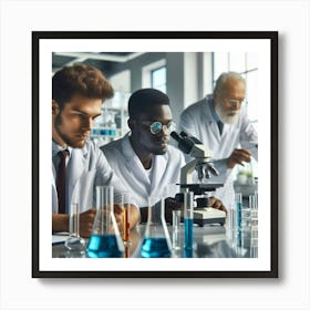 Young Scientists In A Laboratory 1 Poster