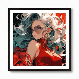 A stylish anime girl 1 Art Print