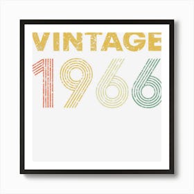 Vintage 1966 56th Birthday Gift Men Women Retro 56 Years Old Art Print