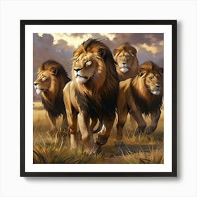 Lions In The Grass Art Print