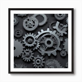 Gears Stock Photos & Royalty-Free Footage 2 Art Print