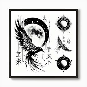 Crow Tattoo Design Art Print