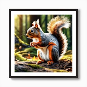 Squirrel In The Forest 357 Art Print