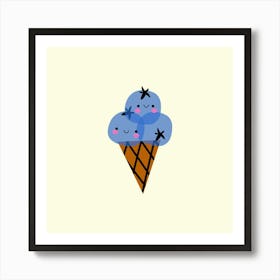 Blueberry Ice Cream Art Print