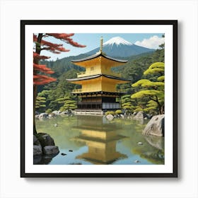 Ginkaku Ji Japan Vintage Travel Art 3 Art Print 0 Art Print