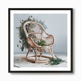 Rattan Rocking Chair Art Print