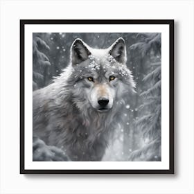 Wolf Painting, Wolf Art. Art Print