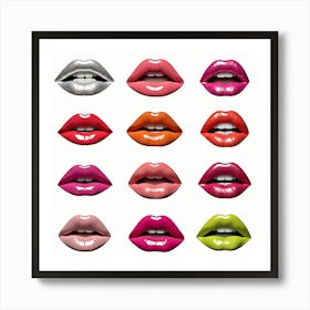 Lips Of Different Colors Art Print