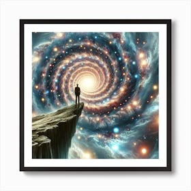 Man Standing On A Cliff Art Print