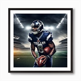 Nfl Player Holding Football Art Print