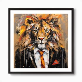 Lion In A Suit Art Print