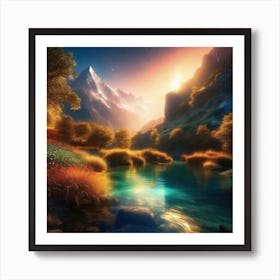 River In The Mountains 20 Art Print