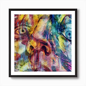 Abstract Woman Face Painting Art Print