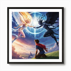 light vs dark Art Print