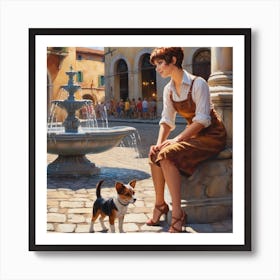 Italian Puppy Love Art Print