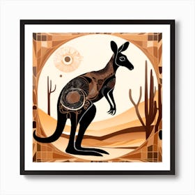 Kangaroo Adorned With Intricate Geometric Shapes Art Print