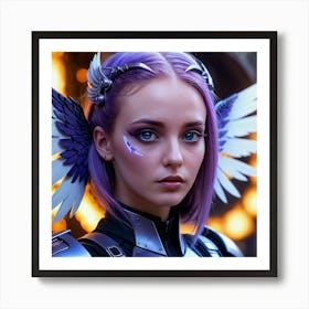 Angelic Girl With Wings Art Print