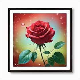 Crimson Red Rose Flower Art Print
