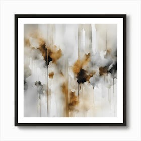 Abstract Minimalist Painting That Represents Duality, Mix Between Watercolor And Oil Paint, In Shade (33) Art Print