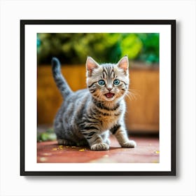 Kitten With Blue Eyes Art Print