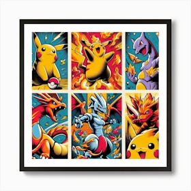 Pokemon, Pop Art 1 Art Print