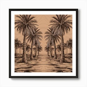 Palm Trees On The Beach Art Print