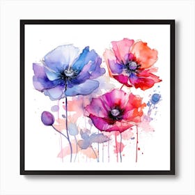 Watercolor Poppies 5 Art Print