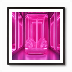 Furniture Design, Tall Bad, Inflatable, Fluorescent Viva Magenta Inside, Transparent, Concept Produc (1) Art Print