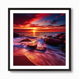 Sunset On The Beach 611 Art Print