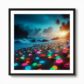 Glow In The Dark Beach Art Print