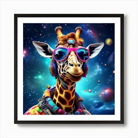 Giraffe In Space art print 1 Art Print