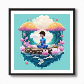 Meditating Man Art Print